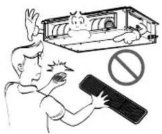 LG TMNH186BTG0 - Do not touch the metal parts of the product when removing the air filter. They are very sharp! - 1