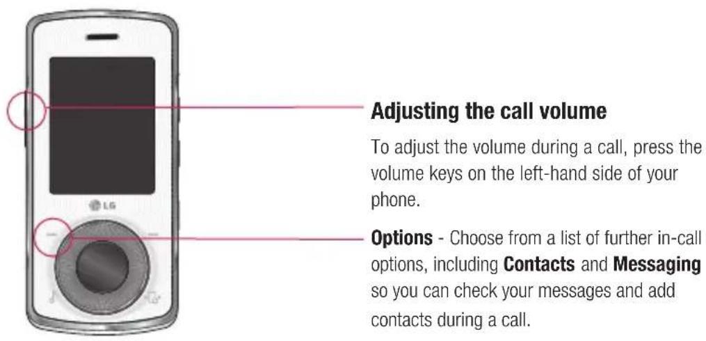 LG KM710C - In-call options - 1