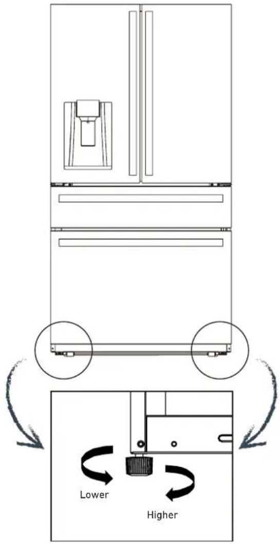 BERTAZZONI REF36FDFFZXNT - Leveling the refrigerator - 1