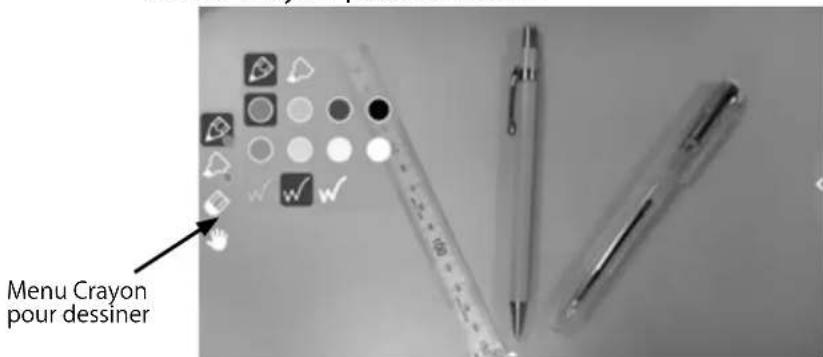 Menu Crayon pour dessiner