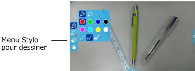Menu Stylo pour dessiner