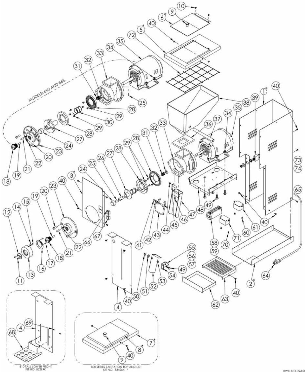 Cecilware 890 - SERIES EXPLODED VIEW - 1