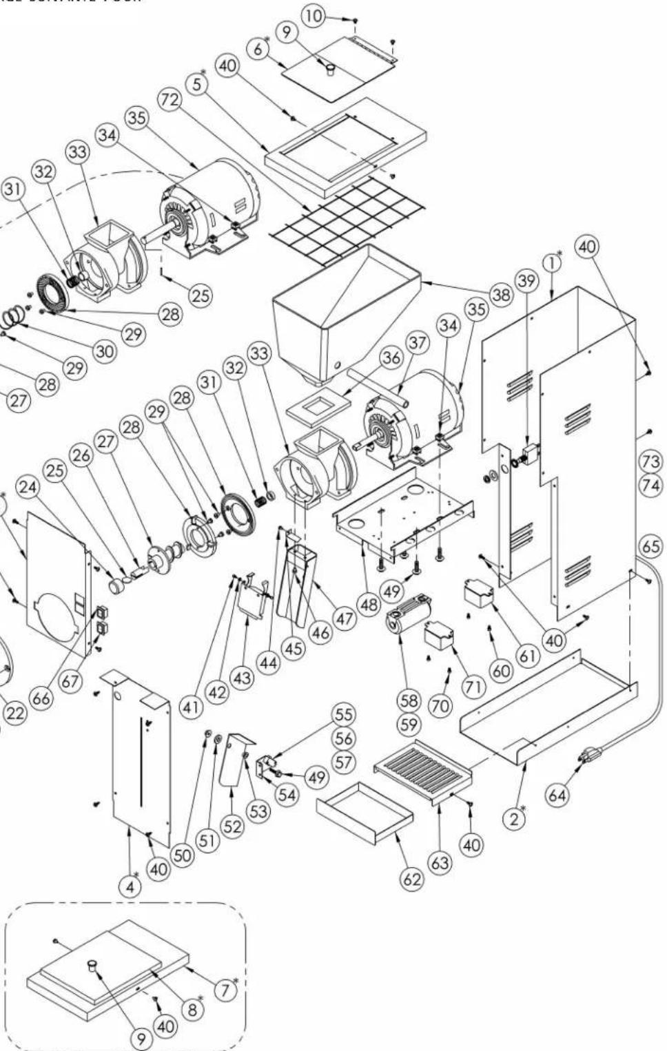 Cecilware 890 - Pièces de rechange utilisateur - 1