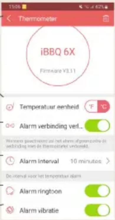 BORETTI BBA87 - Optie-menu in de app - 1