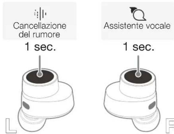 Cancellazione del rumore 1 sec. Assistente vocale 1 sec.