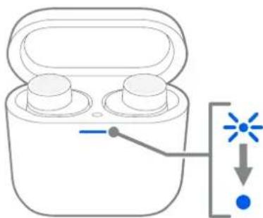Diagram showing a device with two earbuds connected to a light bulb and a vertical arrow indicating direction.