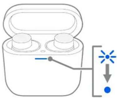 Diagram showing a device with two circular components connected to a vertical indicator with blue dots and arrows, indicating signal or measurement.