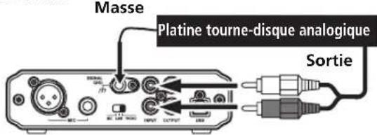 Masse Platine tourne-disque analogique Sortie
