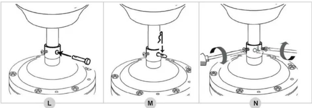 BESTRON DHB42W - MONTAGE - Installing the down rod onto the motor - 2
