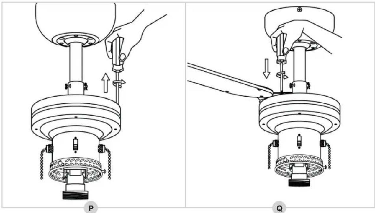 BESTRON DHB42W - MONTAGE - Installing the fan blades onto the motor - 1