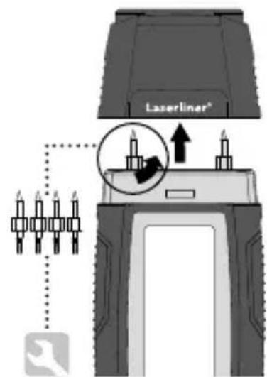 Laserliner DampMaster Compact Plus - Inserting the battery - 2