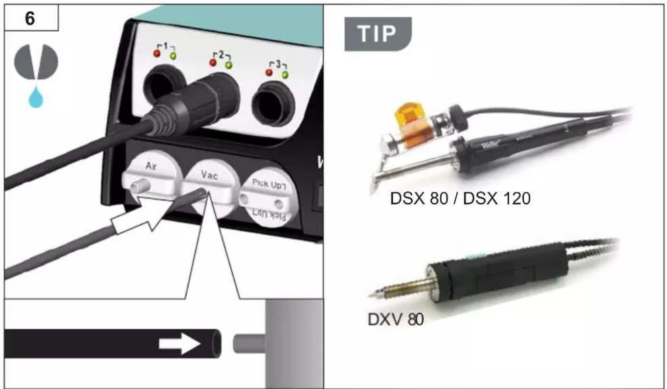 7 WR 3M Pick Up START / STOP Weller® Air Vac Pick UpT Lain YS Pick Up Pick Up ON Pick Up OFF max. 2x TIP WRK WVP