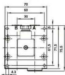 Norgren 18DLT x2 - Scale drawing of connection: Flange - 2