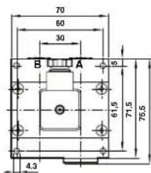 Norgren 18DLT x2 - Dibujo acotado de la conexión: brida - 2