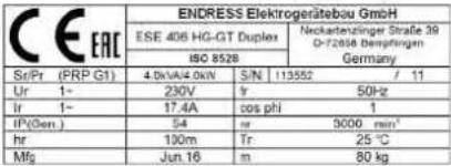 Endress ESE 3000 i - Labels on the generator - 4