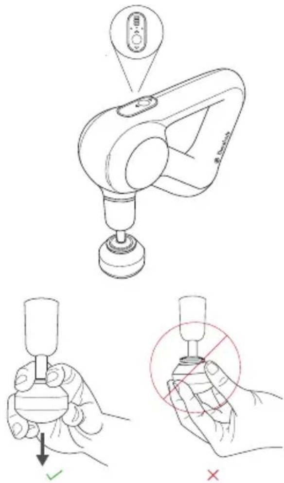 THERAGUN Prime - Raccorder les têtes de massage - 1