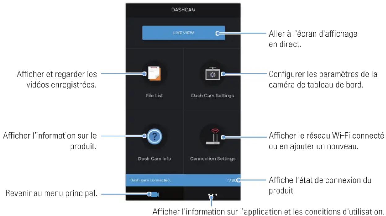 Thinkware F790 - Afficher la disposition d'écran de la visionneuse mobile - 1
