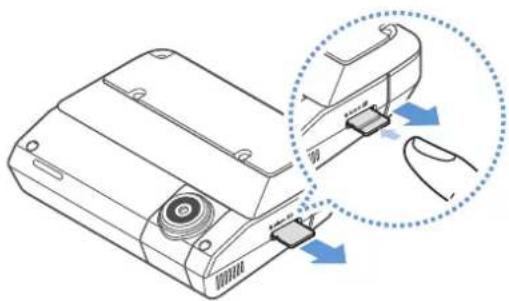 Thinkware F790 - Retrait et insertion de la carte mémoire - 1