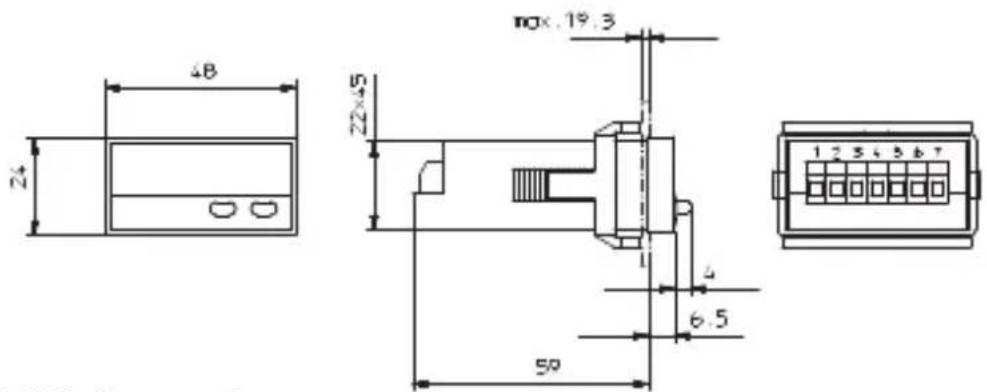 Kübler CODIX 531 - Dimensioni del visualizzatore digitale - 1