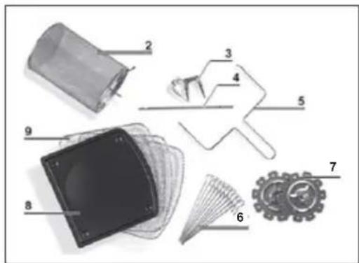 Exploded view diagram of a mechanical assembly with numbered parts for identification