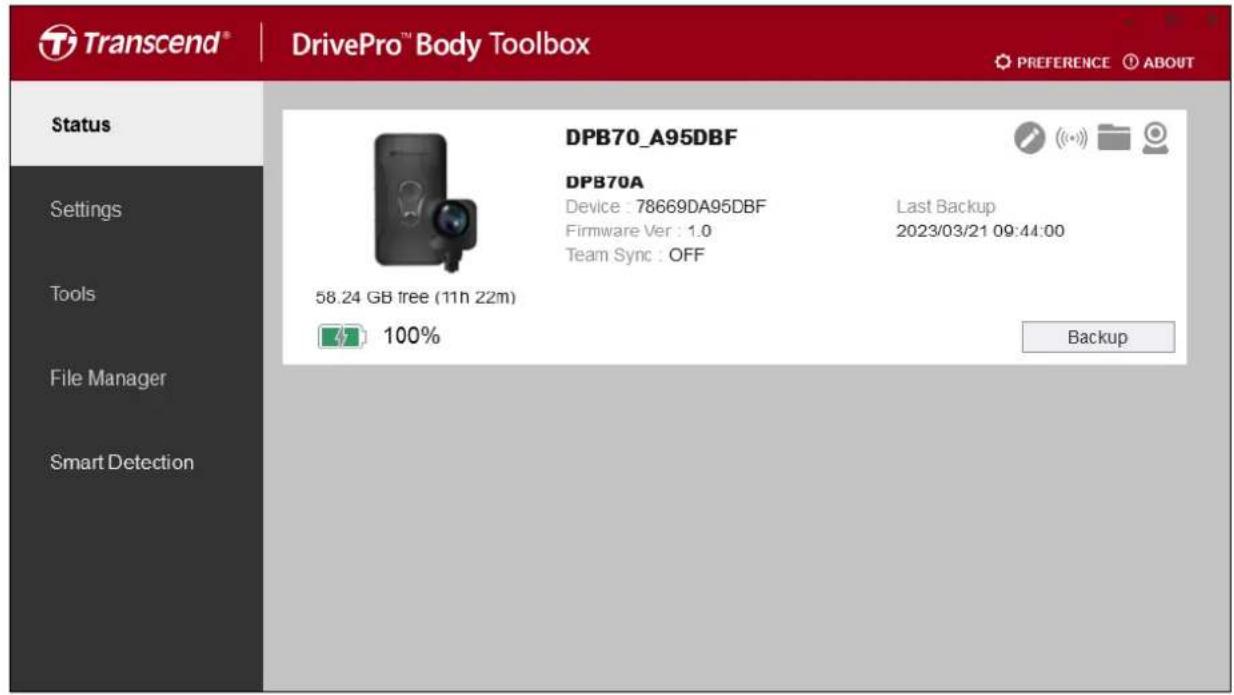 TRANSCEND DrivePro Body 70 - 9-1 Statut - 1