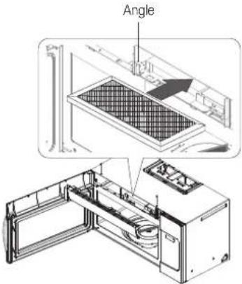 SAMSUNG ME19A7041WS - Reemplacement du filtre à charbon - 2