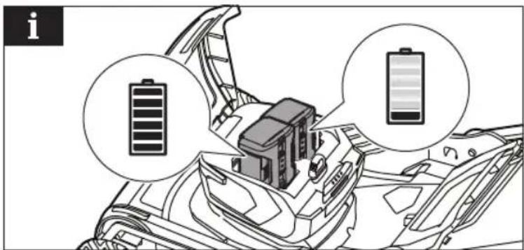 Diagram showing battery charging mechanism with labeled components and magnified views
