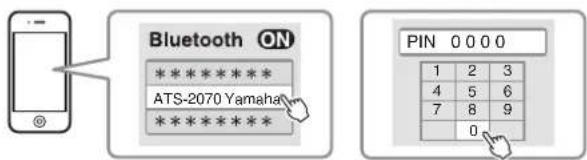 YAMAHA ATS2070 - Selezionare "ATS-2070 Yamaha" nell'elenco di dispositivi Bluetooth visualizzato dal dispositivo. - 1