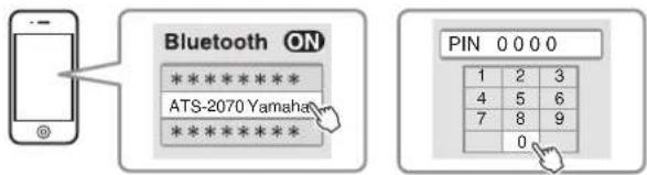 YAMAHA ATS2070 - Wählen Sie „ATS-2070 Yamaha“ in der Bluetooth-Geräteliste des Geräts. - 1
