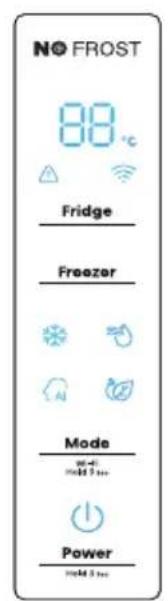 NO FROST 88 °C Fridge Freezer Mode Power Hold 3 sec