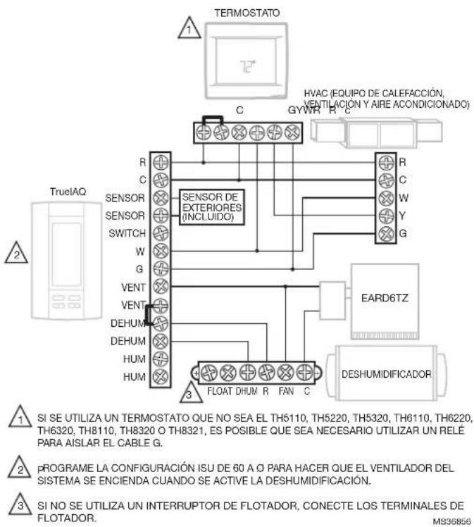 HONEYWELL DR65A3000 - Cableado (continuación) - 1