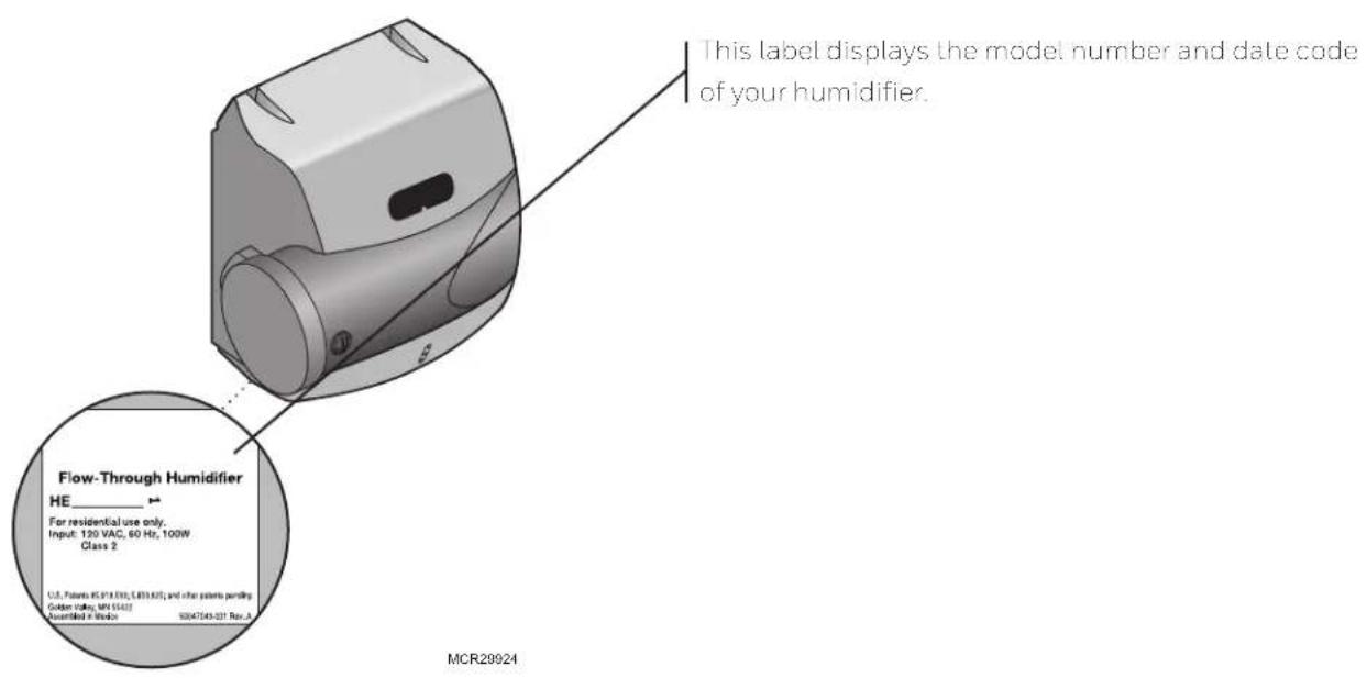 HONEYWELL HE100A1000 - Which humidifier model do I have? - 1