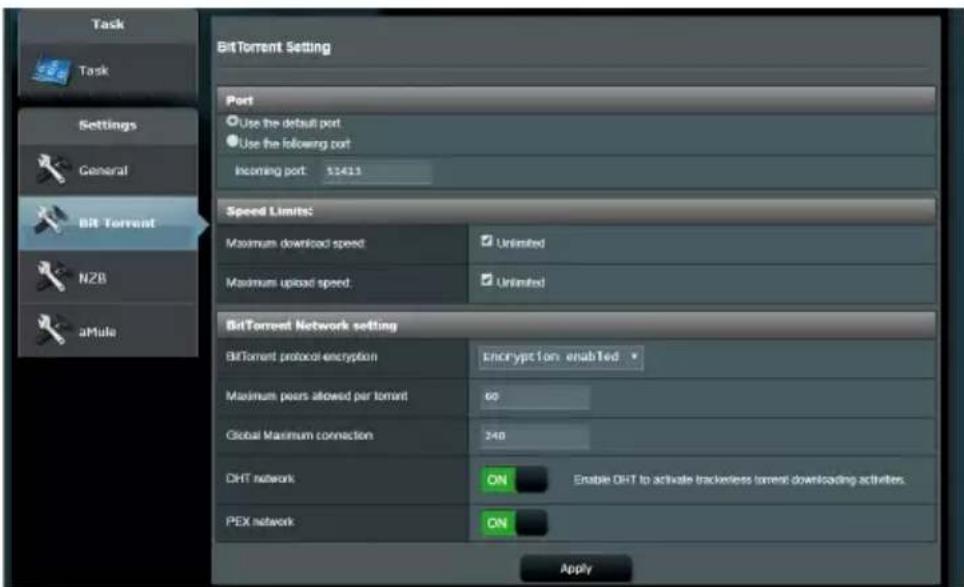 ASUS ZenWiFi XD4 Plus - Configurer les paramètres BitTorrent - 1