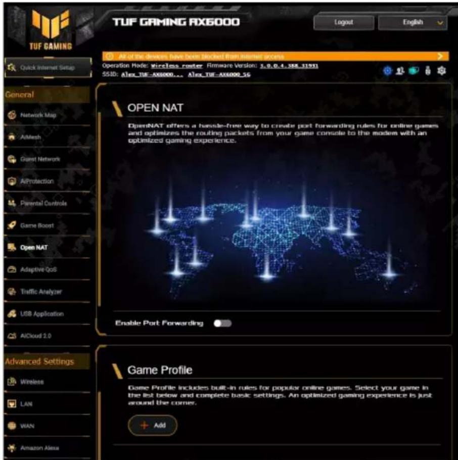 ASUS TUF Gaming TUFAX6000 - Open NAT - 1