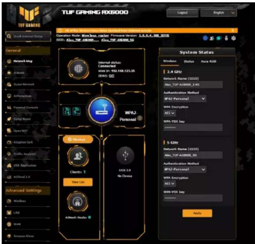 ASUS TUF Gaming TUFAX6000 - Utiliser la carte du réseau - 1