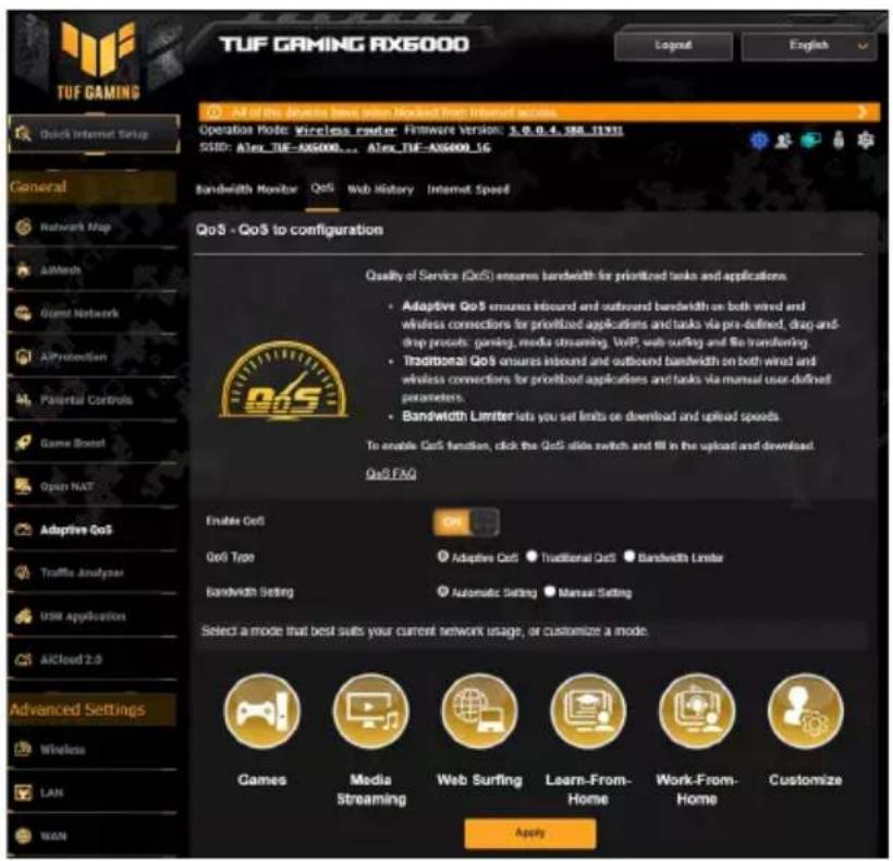 ASUS TUF Gaming TUFAX6000 - Service adaptive qos - 1