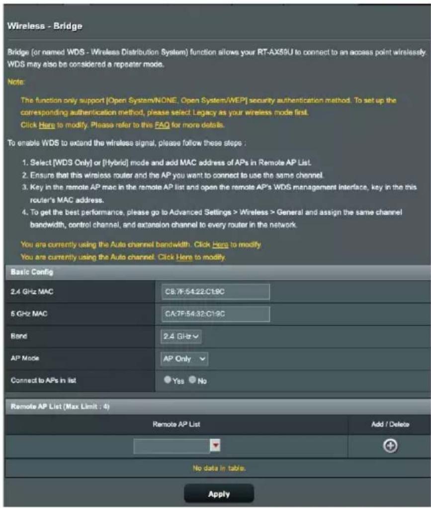 ASUS RTAX59U - Pontage WDS - 1