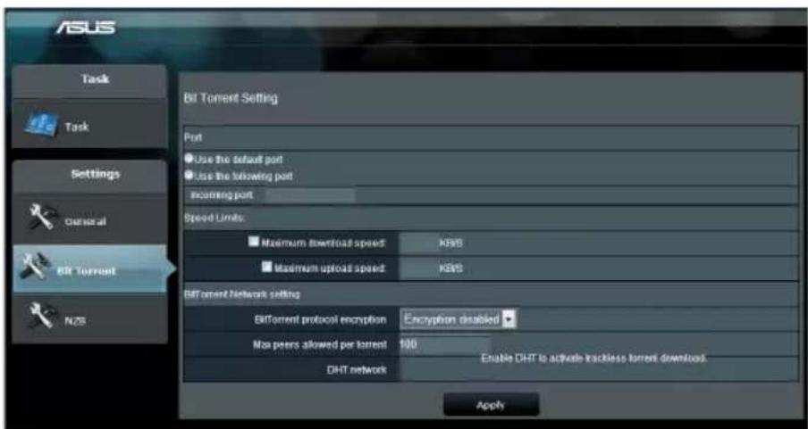 ASUS RTAX59U - Configurer les paramètres BitTorrent - 1