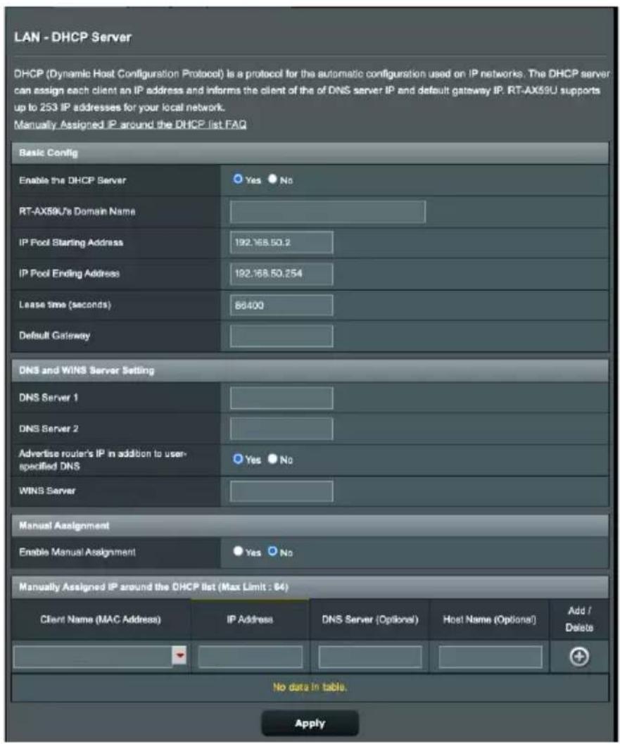 ASUS RTAX59U - Serveur DHCP - 1