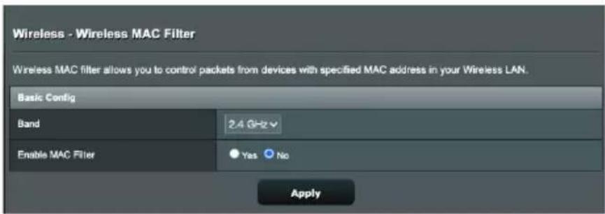 ASUS RTAX59U - Filtrage d'adresses MAC - 1