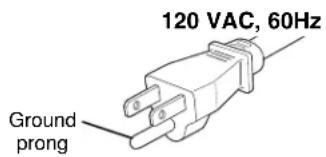 120 VAC, 60Hz Ground prong