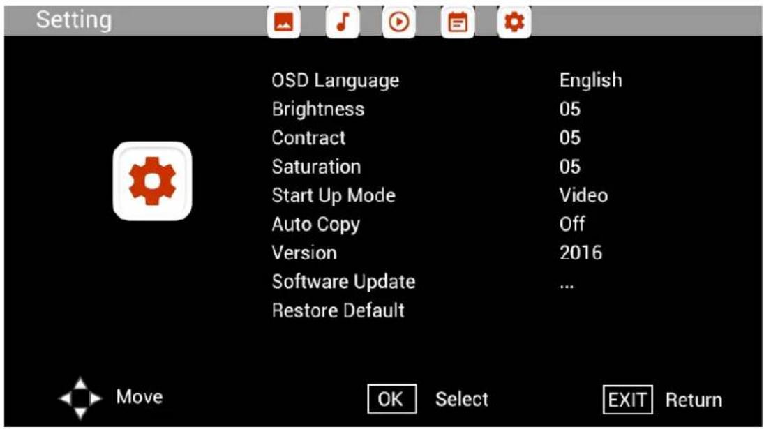 BRAUN DigiFrame 1083 - Menu konfiguraci - 1
