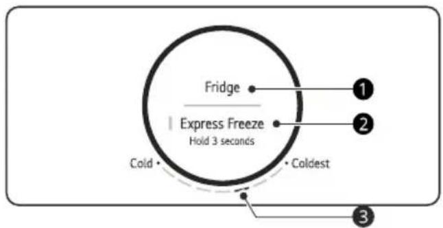 Fridge Express Freeze Hold 3 seconds Cold Coldest 1 2 3