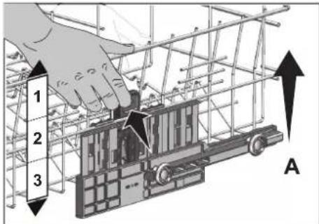 VIKING FDWU324 - ADJUSTING THE HEIGHT OF THE UPPER BASKET - 1