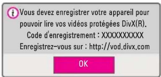 LG CineBeam PH550GV - Enregistrement du code DivX - 2
