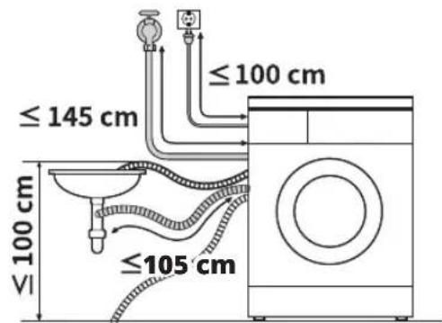 LG F2WV9082B - Anschluss des Ablaufschlauchs mit der Winkelhalterung - 1