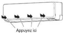 FUJITSU ASHG12KPCE - Retrait et installation de la grille d'entrée d'air - 3