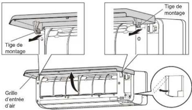 FUJITSU ASHG12KPCE - Retrait et installation de la grille d'entrée d'air - 1