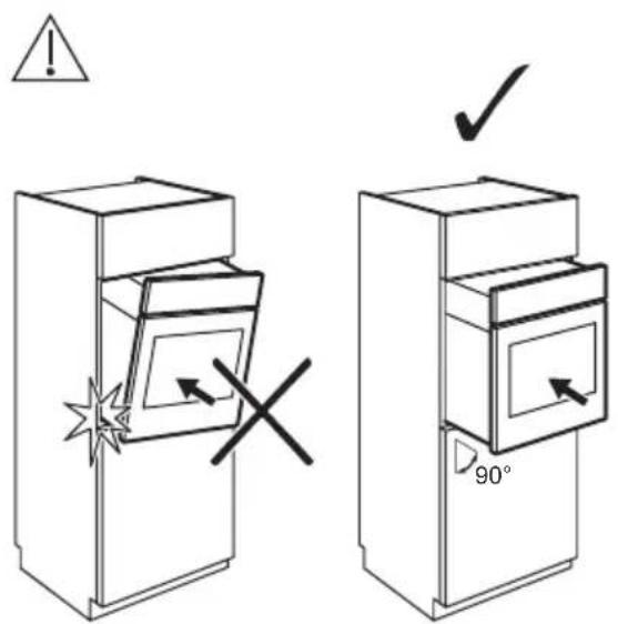Diagram illustrating a device lock mechanism with warning symbols and angle indication