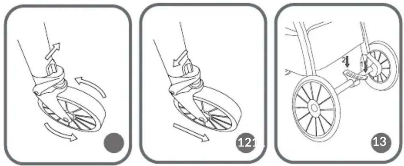 Three-step diagram illustrating the mechanical shift of a bicycle, showing wheel movement and wheelbase positioning.